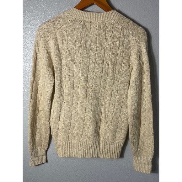 Vintage Sienna Linen Cotton Blend Chunky Knit Sweater Size Medium - Picture 3 of 3